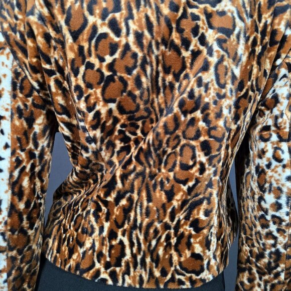 Y2K Nygard Leopard Faux Fur Jacket Size 6 Short Full Zip Indie Sleaze Grunge - Picture 8 of 11